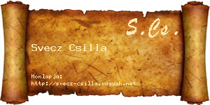 Svecz Csilla névjegykártya
